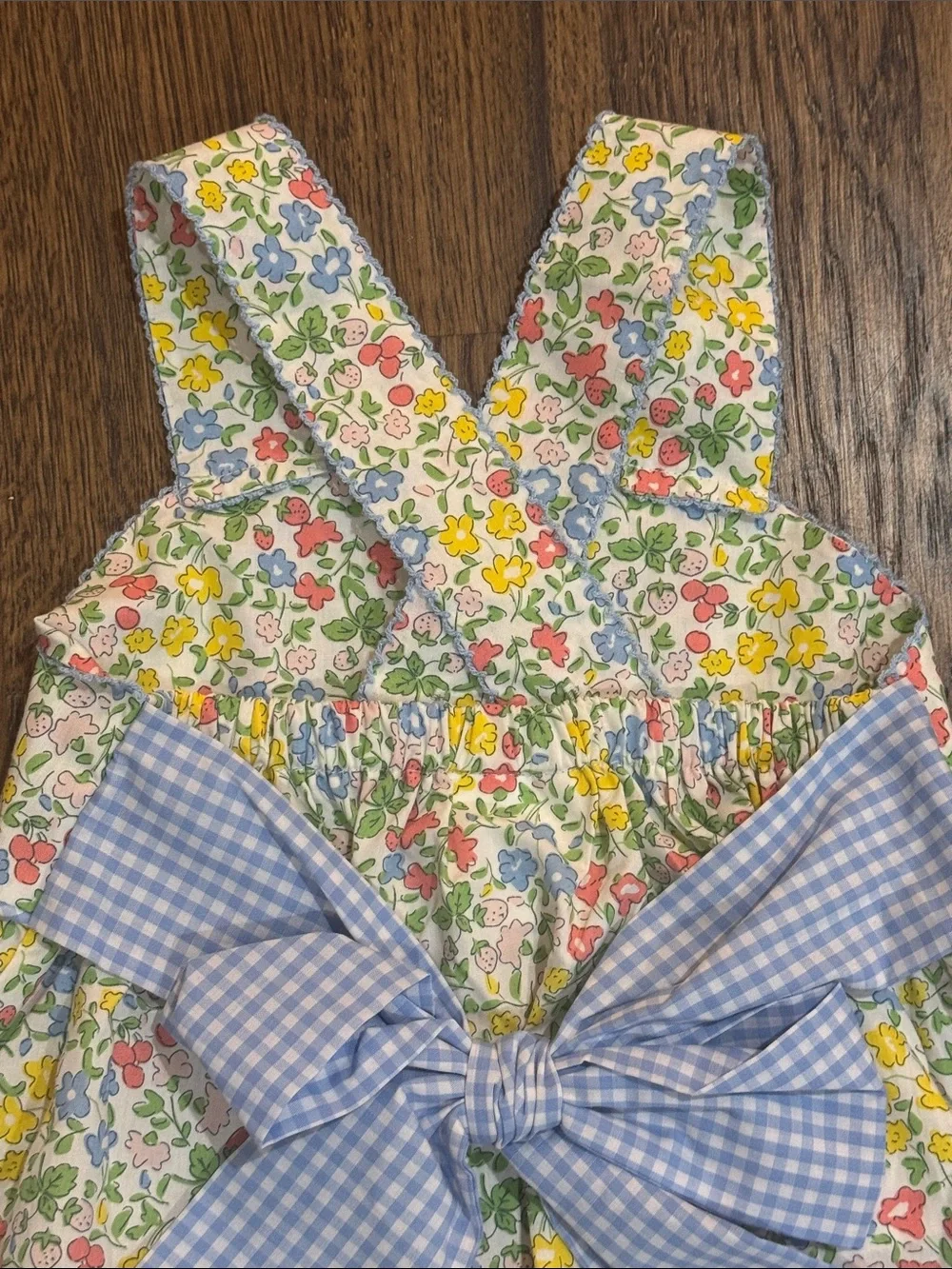 New With Tags Shrimp & Grits Kids floral pinafore jumper dress_12